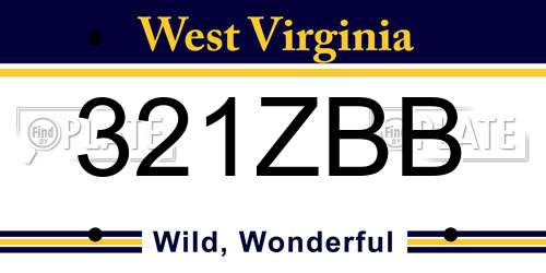 321ZBB West Virginia License Plate