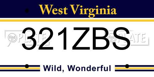 321ZBS West Virginia License Plate