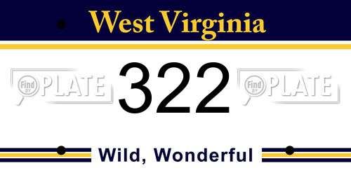 322 West Virginia License Plate