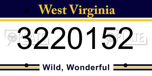 3220152 West Virginia License Plate