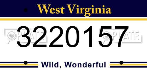 3220157 West Virginia License Plate
