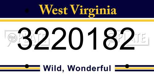 3220182 West Virginia License Plate