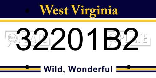 32201B2 West Virginia License Plate