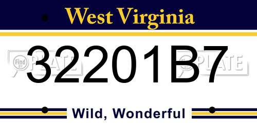 32201B7 West Virginia License Plate
