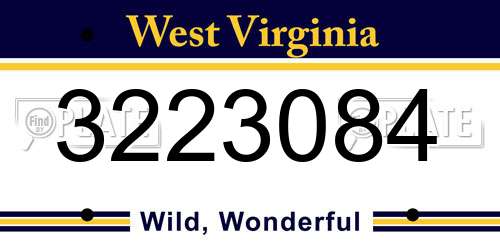 3223084 West Virginia License Plate