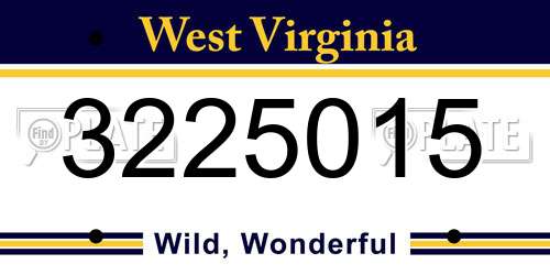 3225015 West Virginia License Plate