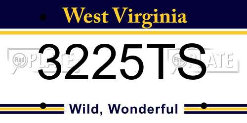 3225TS West Virginia License Plate