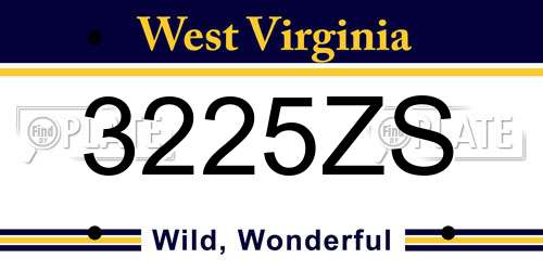 3225ZS West Virginia License Plate