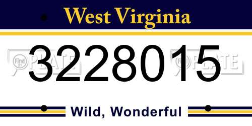 3228015 West Virginia License Plate