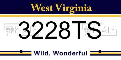 3228TS West Virginia License Plate