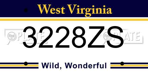 3228ZS West Virginia License Plate