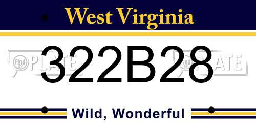 322B28 West Virginia License Plate