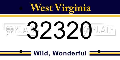 32320 West Virginia License Plate