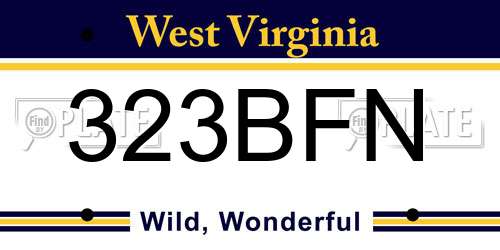 323BFN West Virginia License Plate