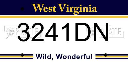 3241DN West Virginia License Plate