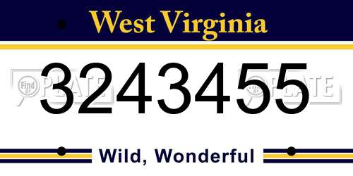 3243455 West Virginia License Plate