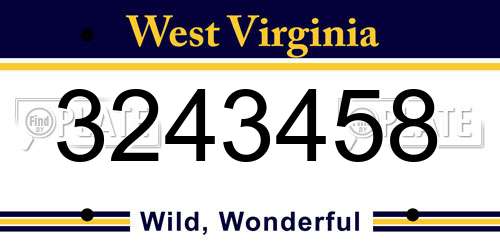 3243458 West Virginia License Plate