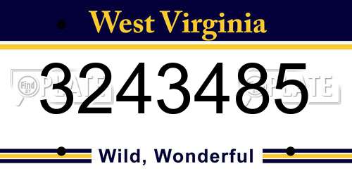 3243485 West Virginia License Plate