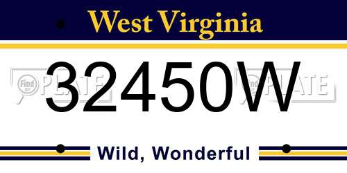 32450W West Virginia License Plate