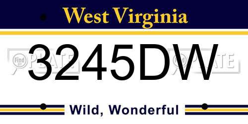 3245DW West Virginia License Plate