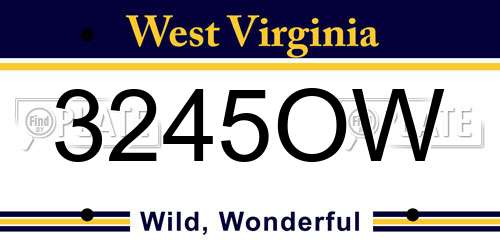 3245OW West Virginia License Plate