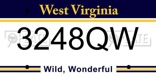 3248QW West Virginia License Plate