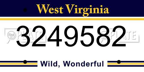 3249582 West Virginia License Plate