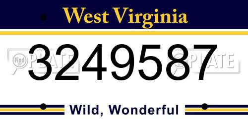 3249587 West Virginia License Plate