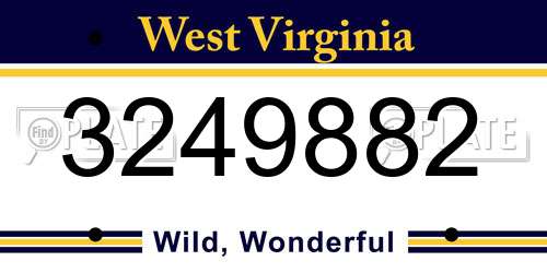 3249882 West Virginia License Plate