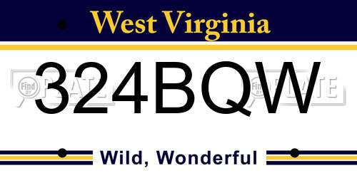 324BQW West Virginia License Plate