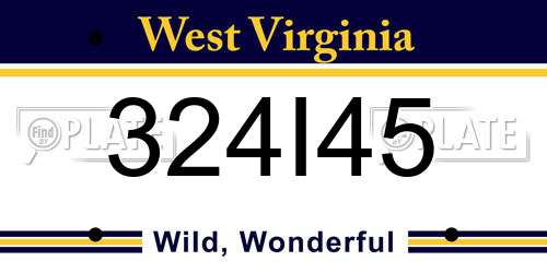 324I45 West Virginia License Plate