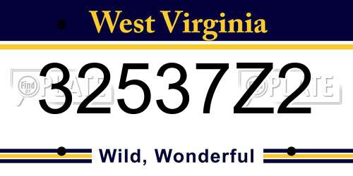 32537Z2 West Virginia License Plate