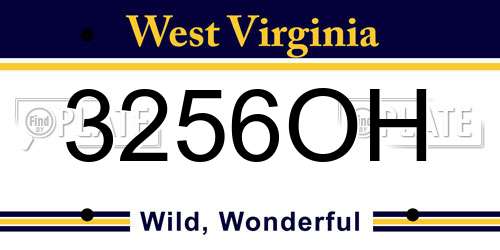 3256OH West Virginia License Plate