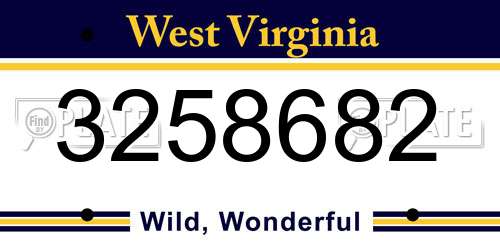 3258682 West Virginia License Plate