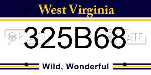 325B68 West Virginia License Plate