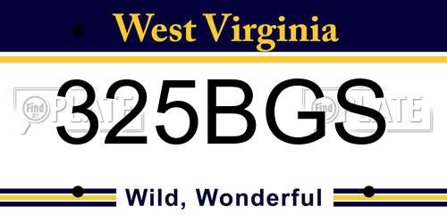 325BGS West Virginia License Plate