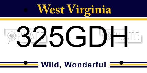 325GDH West Virginia License Plate
