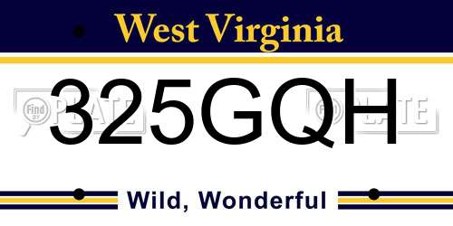 325GQH West Virginia License Plate