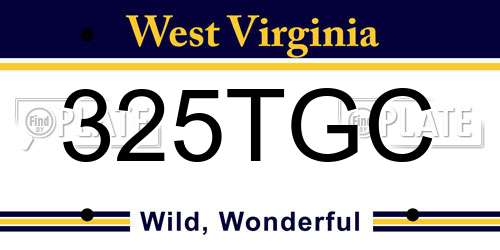 325TGC West Virginia License Plate