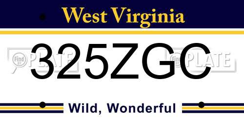 325ZGC West Virginia License Plate