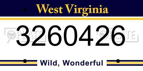 3260426 West Virginia License Plate