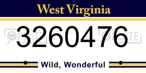 3260476 West Virginia License Plate