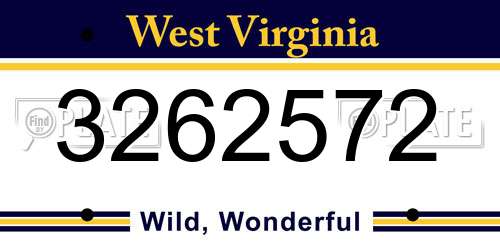 3262572 West Virginia License Plate