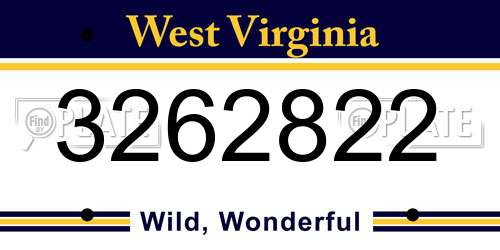 3262822 West Virginia License Plate
