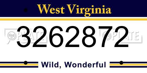 3262872 West Virginia License Plate