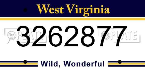 3262877 West Virginia License Plate