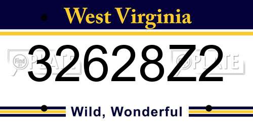 32628Z2 West Virginia License Plate