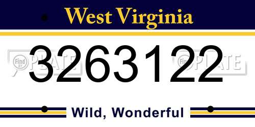 3263122 West Virginia License Plate