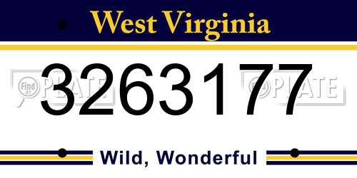 3263177 West Virginia License Plate