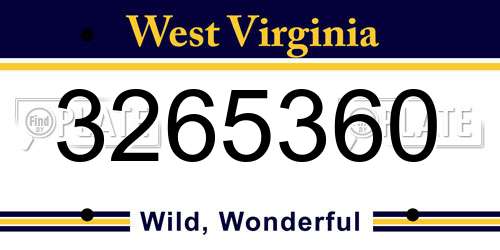 3265360 West Virginia License Plate